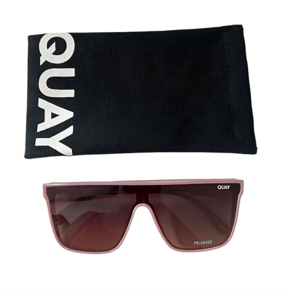 New Quay Australia NIGHTFALL Oversized Polarized Rose-Tinted Sunglasses